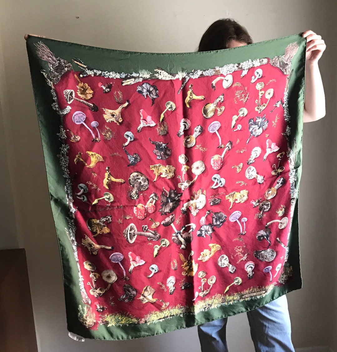 HERMÈS Paris Silk Scarf Champignons Mushrooms by Françoise De Etsy