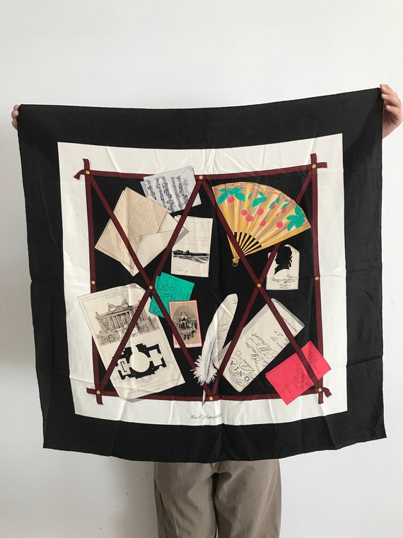 vintage Karl Lagerfeld silk scarf / curio memento