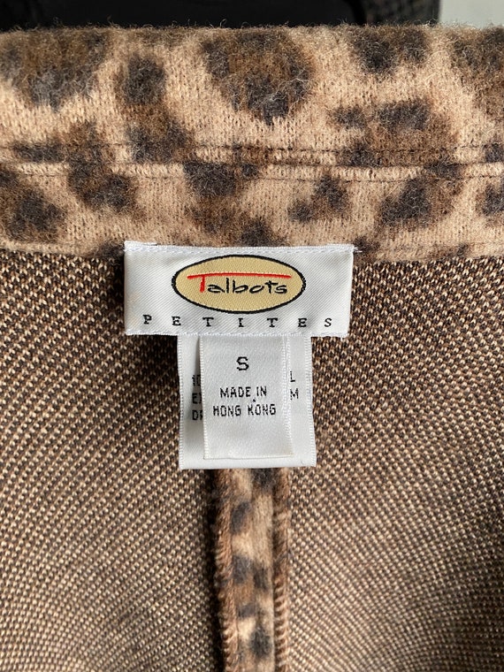 vintage Talbots merino wool leopard print blazer … - image 8