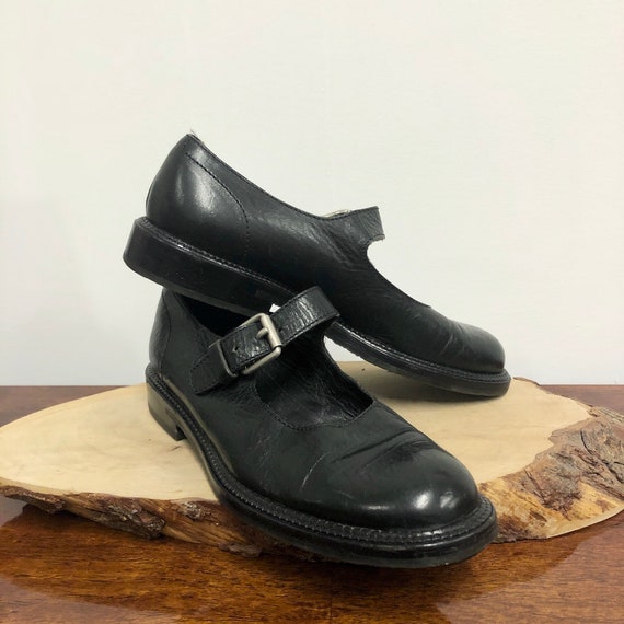 vintage Miu Miu shoes / 90s black leather mary jan