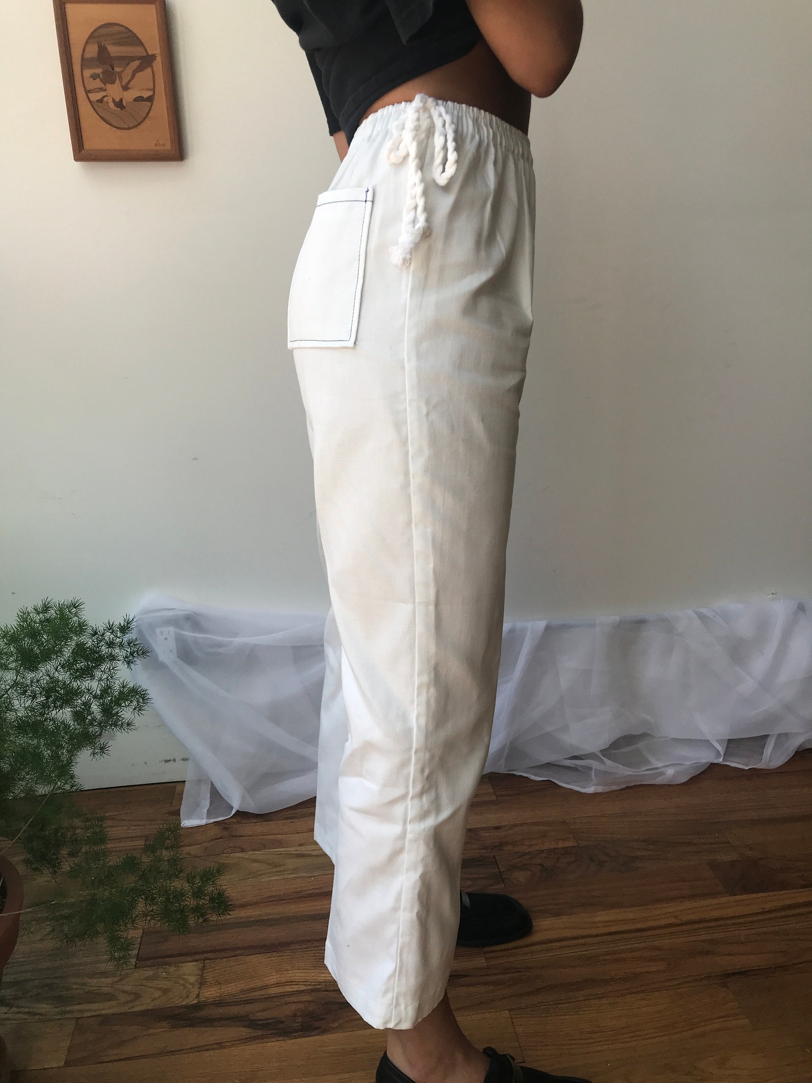 Vintage 60s white pants / 1960s high waist straight leg | Etsy
