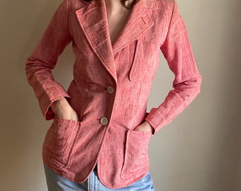 1970s Yves Saint Laurent blazer / 70s tailored linen blazer