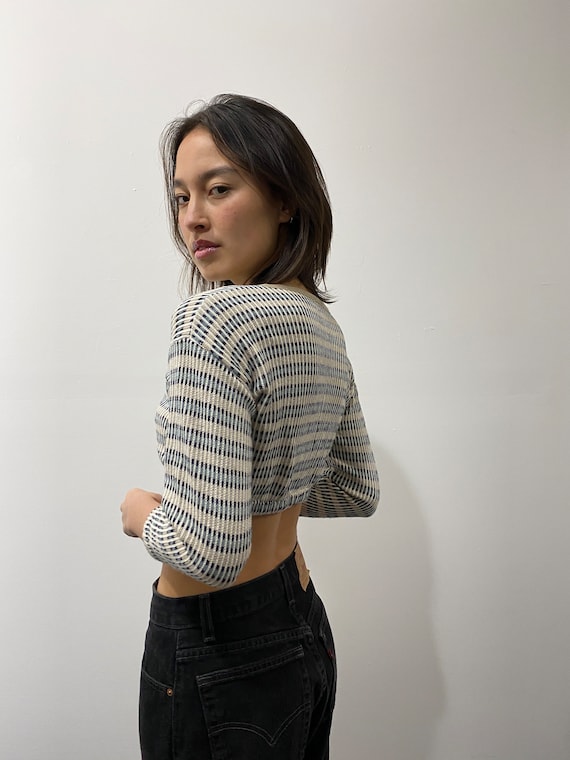 reworked vintage cropped sweater / 80s cotton gran