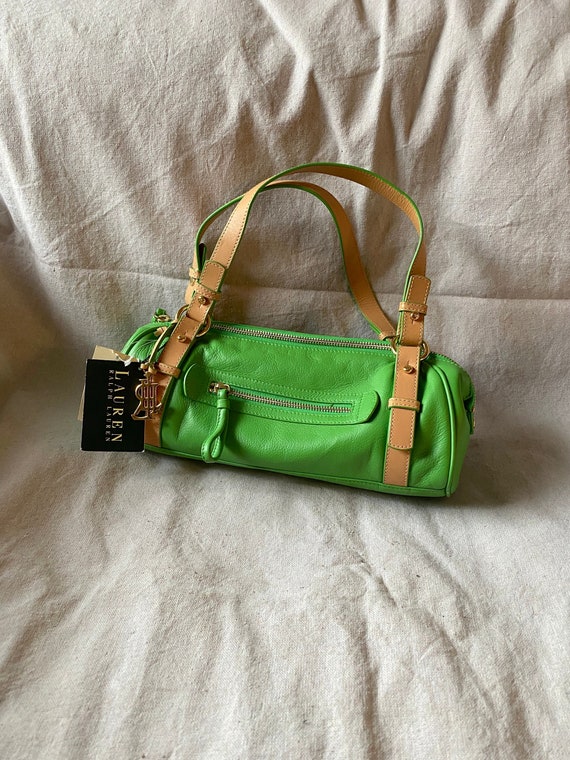 y2k Ralph Lauren mini shoulderbag / lime green lea