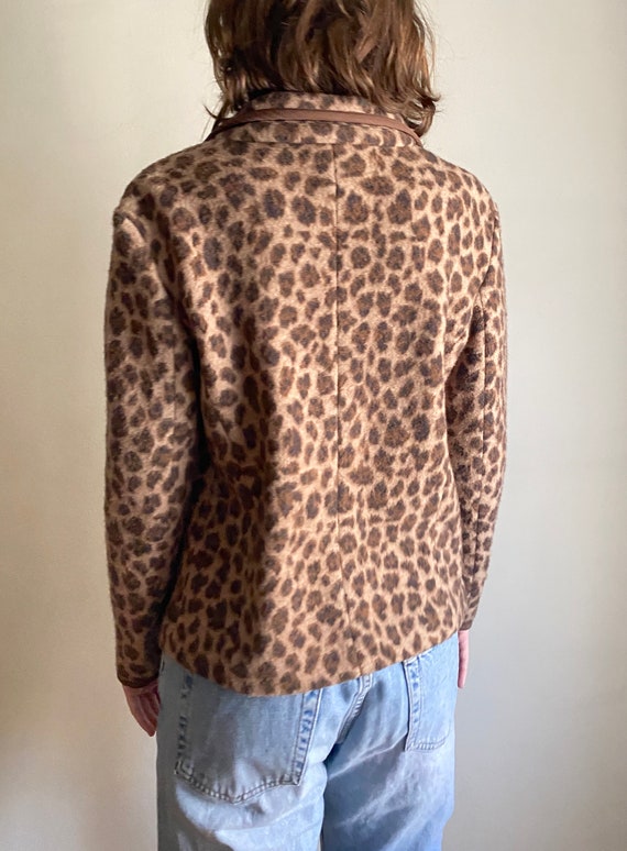 vintage Talbots merino wool leopard print blazer … - image 4