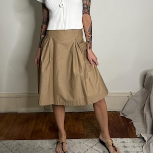 Women's Khaki Skirt- Cargo Skirt- High Waisted Skirt- Beige