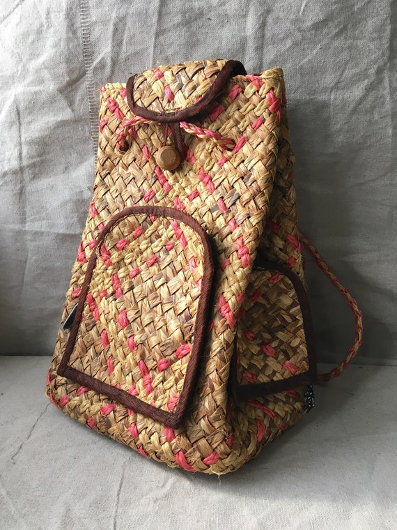 woven mini backpack
