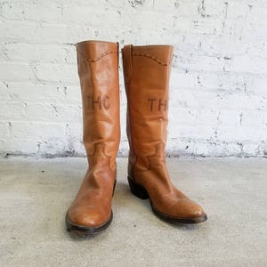 Botas vaqueras THC de cuero camello / auténticas botas | Etsy España