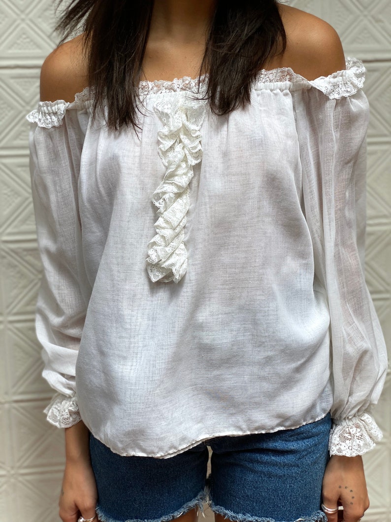 white gauze blouse ladies