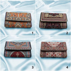Bolsa de mão com estampa de kilim trançado | Bolsa clutch de tecido trançado | Bolsa feminina vintage | Bolsa de viagem trançada com estampa de tapete | Carteira elegante para presente de aniversário feminino
