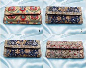 Tulip Pattern Woven Purse|Woven Fabric Wallet|Ladies Gift Clutch Bag|Rug Pattern Purse|Vintage Woman Handbag|Versatile Travel Fabric Handbag