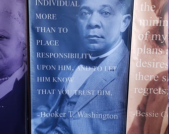BOOKER T. WASHINGTON Banner, Black History Banner, African-American Ancestors, Wall banners, Stand-Up, School banners, Church banners