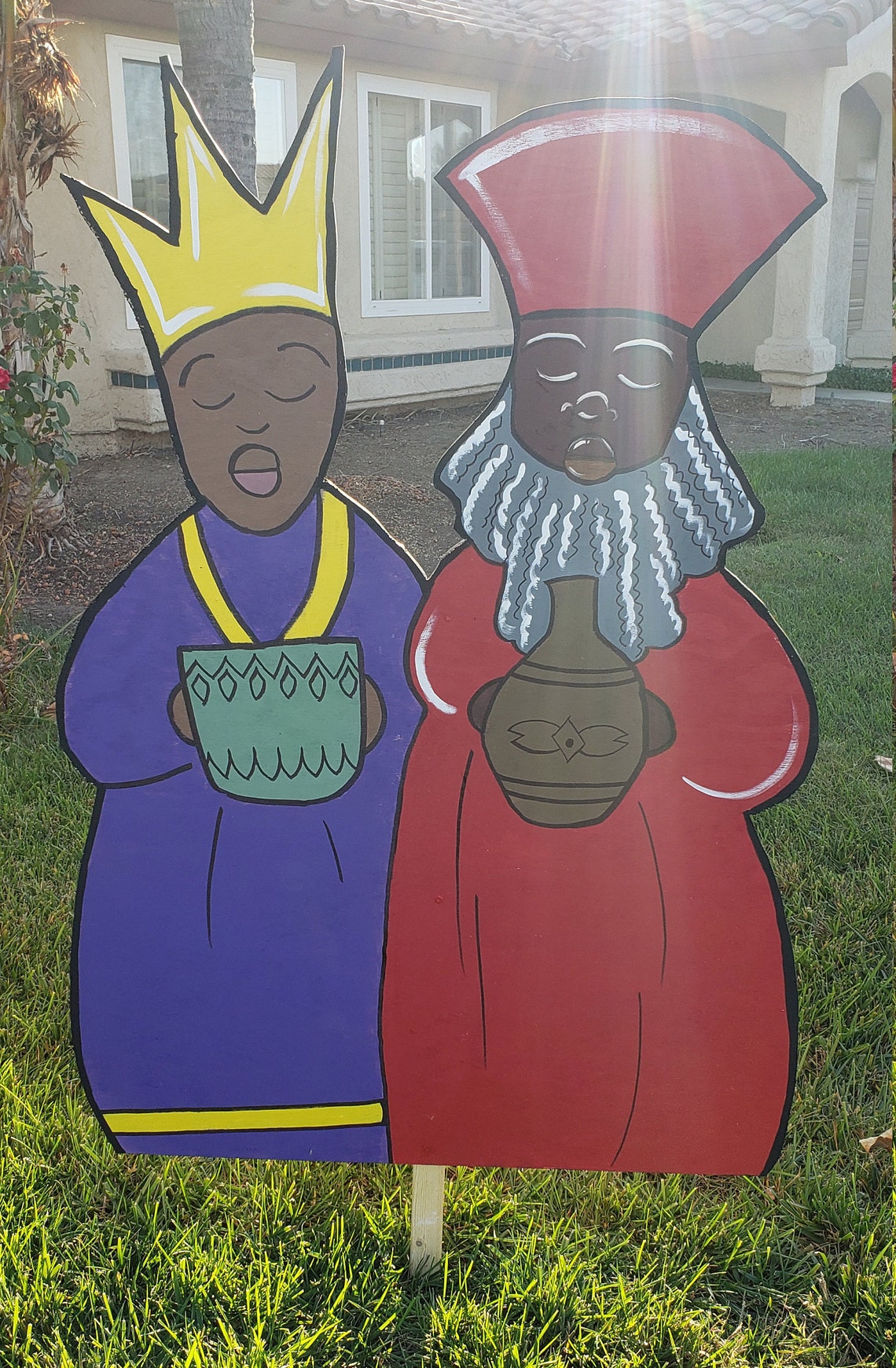 Black Nativity Set Yard Decorations sets Wooden Etsy