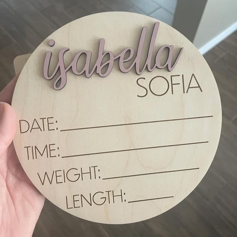 Personalized Baby Announcement Sign With Birth Stats, Baby Name Reveal ...