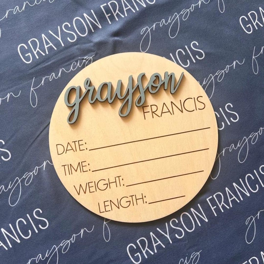 Personalized Baby Announcement Sign With Birth Stats, Baby Name Reveal ...