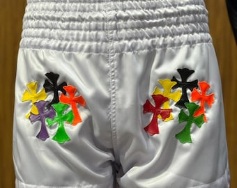 Pantaloncini da boxe personalizzati: logo personalizzato, tutti i colori e le taglie