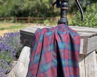 Red, Navy, Green Plaid Fabric: School Uniform & Decor