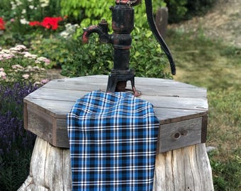 Blue Black White Plaid Fabric: School Uniform & Sport Decor