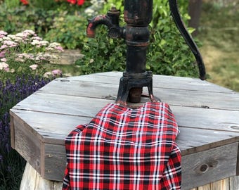 Red Black White Plaid Fabric: School Uniform & Sport Team Material