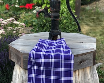 Purple and White Plaid Fabric: School Uniform & Tablecloth Material