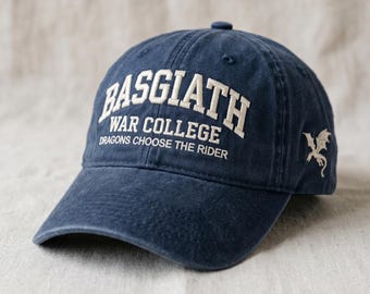 Bonnet du cavalier au choix brodé de dragons, casquette du Basgiath War College, cadeau de fan de la quatrième aile, vêtements de cavalier de dragon, broderie livresque