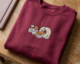 Teddy Bear Doctor MRI Embroidered Sweatshirt, Pediatric Nurse Hoodie, Hospital Staff Appreciation Gift, Medical Professional Crewneck