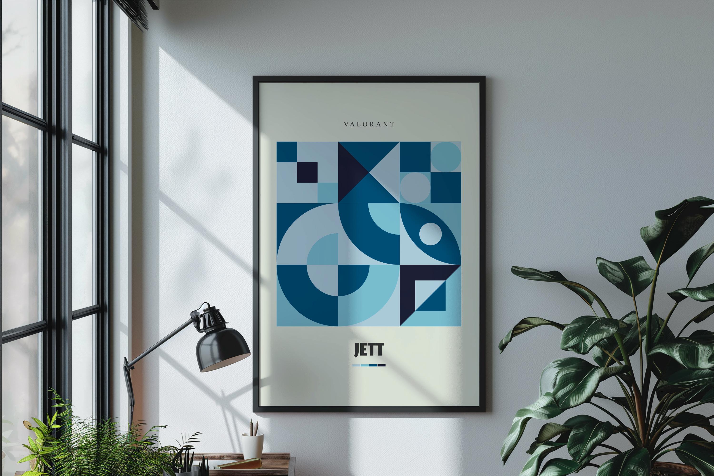 Jett VALORANT 3-piece Modern Poster Prints Geometric Wall Bedroom ...