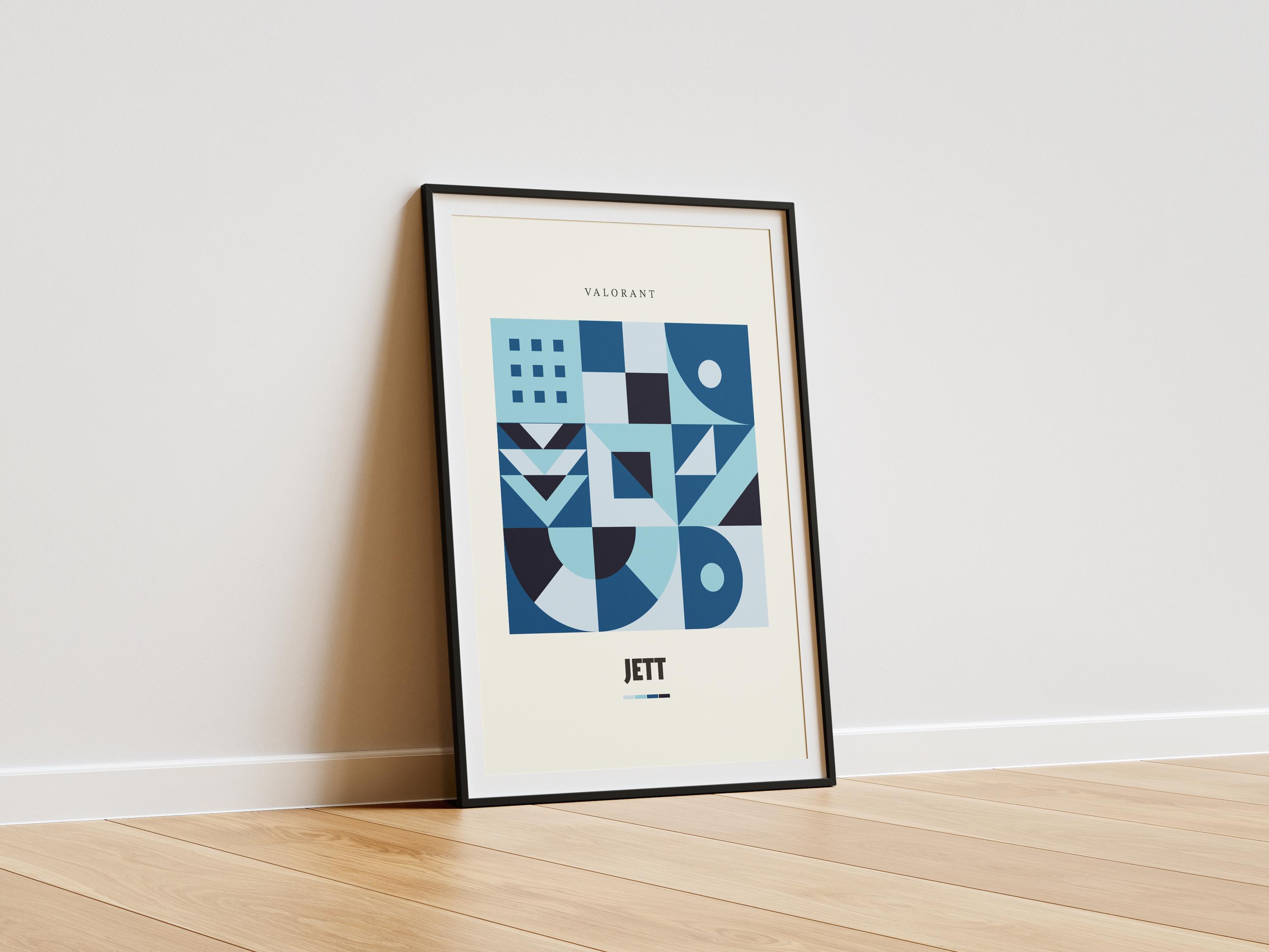 Jett VALORANT 3-piece Modern Poster Prints Geometric Wall Bedroom ...