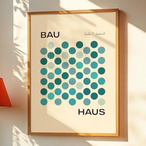 Green Geometric Modern Wall Art | Vintage Mid Century Bauhaus Poster | Colorful Minimalist Exhibition Print | Neutral Abstract Home Decor