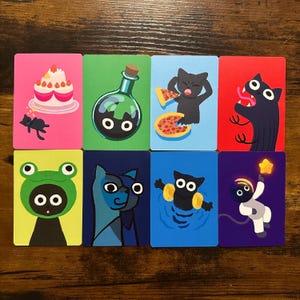 Black cat collectible card bundle (8 cards + 1 random holographic card)
