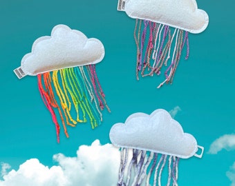Felt Rain Cloud Catnip Toy: Rainbow Cat Toy