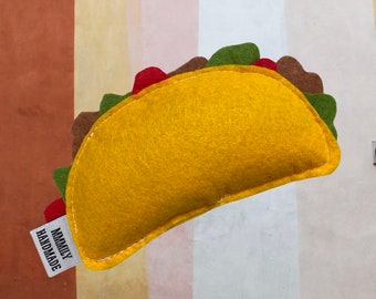 Taco Catnip Toy: Handmade Felt Mexican Food Cat Toy