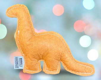 Giocattolo Dino Nugget Catnip: giocattolo per gatti in feltro fatto a mano, stile fast food