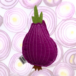 Oignon rouge et herbe à chat, cadeau amusant, nourriture pour chat en dessin animé, jouet pour chat en feutre végétal mignon, prêt à expédier, jouet pour chat de jardin, cadeau unisexe