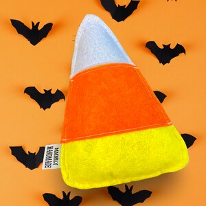 Candy Corn Cat Toy, Spooky Halloween Themed Catnip Toy, Cute Cartoon Snacks Toy, Funny Gift, Cute Goth Felt Cat Toy, Ready to Ship