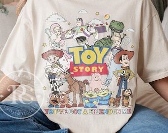 Camiseta retrô Toy Story Comfort Colors, camiseta Você Tem Um Amigo em Mim, camiseta Toy Story, camiseta Disney Pixar, camiseta de festa Toy Story do Woody Buzz