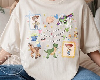 Retro Coquette Bow Watercolor Toy Story Comfort Colors Shirt, Toy Story Shirt, Disney Pixar Shirt, Woody Buzz Toy Story Party Shirt