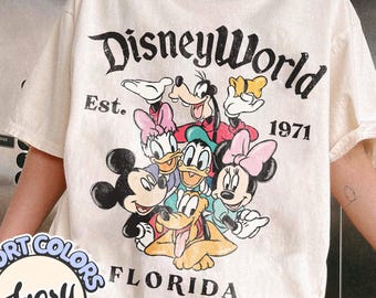 Retro Disneyworld Comfort Colors Shirt: Mickey & Friends Family Matching