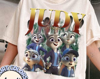 Disneyland Zootopia Judy Hopps Shirt, Judy Hopps and Nick Wilde T-shirt, Zootopia 2 2025, Disneyland Family Trip 2025, Trendy Bootleg Shirt