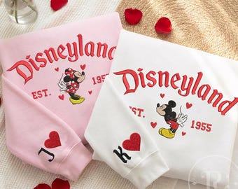 Moletom bordado para casal com tema de ratinhos, camiseta combinando para namorados, camiseta mágica para o Dia dos Namorados, presente ideal para aniversário de casamento.