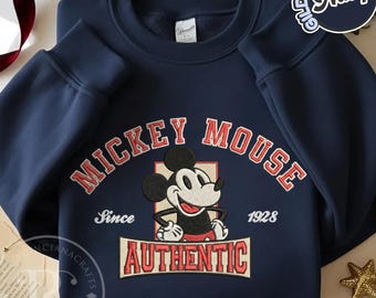 Mickey Mouse Embroidery Sweatshirt, Disney Mickey Shirt, Disney Trip Embroidered Shirt, Disney World Shirt, Disneylannd Family Vacation Tee