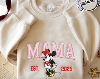 Disney Mama Mouse Embroidered Crewneck, Disneyland Mom Sweatshirt Hoodie, Mother's Day Gift For Mom, Disneyland Trip Shirt, Disney Mom Era