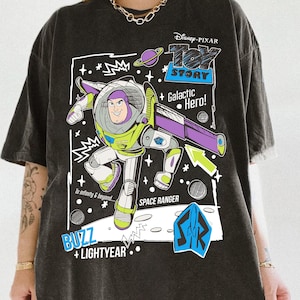 Camiseta retro de Buzz Lightyear Comfort Colors, camiseta de Toy Story Pixar Disney, camiseta de Space Ranger, camiseta de Disney para papá, conjunto a juego para el viaje familiar a Disneyland