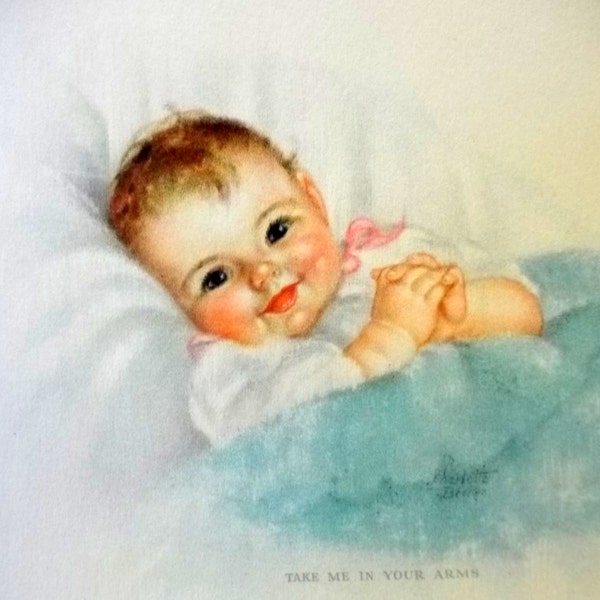 Paper card Beautiful Baby Print 1940s