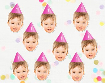 Photo Face Confetti First 1st Birthday Party Decorations Personalized Funny 5th 3rd 2nd Parties For Baby Boy Girl Toddler UCCFT1