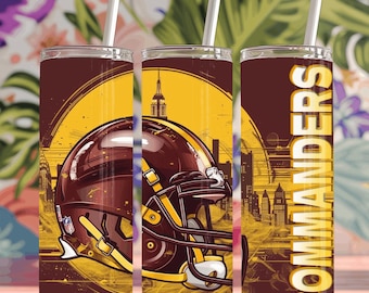 20oz Football Tumbler Wrap PNG | Sports Mascot Sublimation Design | 20oz Skinny Tumbler PNG Digital Download for DIY Tumblers Bundle of 3.