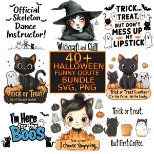 40+ Halloween SVG, PNG Bundle Halloween T-shirt design SvG PNG Halloween svg bundle Herbst Png Gruseliger Halloween Text Bundle Digitale Downloads.