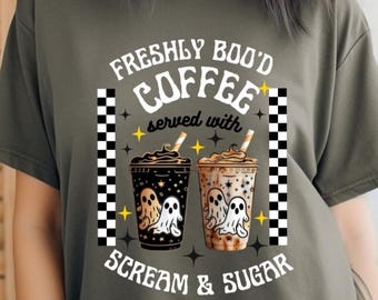 Retro Ghost Coffee PNG: Spooky Halloween Clipart (Digital Download)
