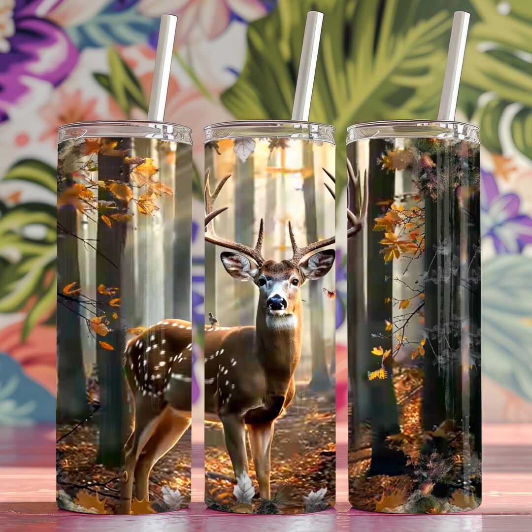 Hunting Tumbler Wrap | Camo Deer 20 Oz Skinny Sublimation Design ...