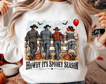 Halloween Horror Group PNG, Scary Western Villains Digital Download, Spooky Sublimation Design